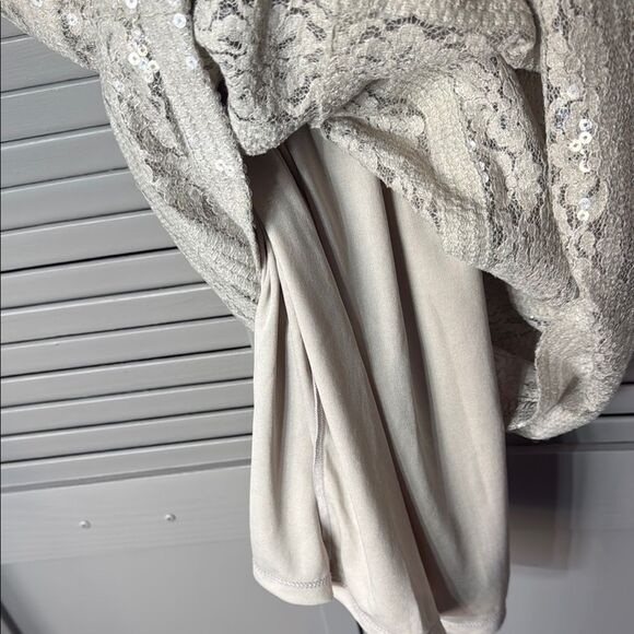 Donna Ricco Cream Sheath Mini Dress Scoop Neck Short Sleeve - Picture 10 of 12